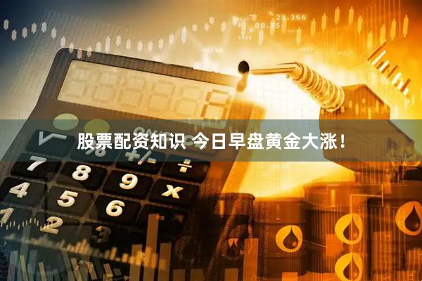 股票配资知识 今日早盘黄金大涨！